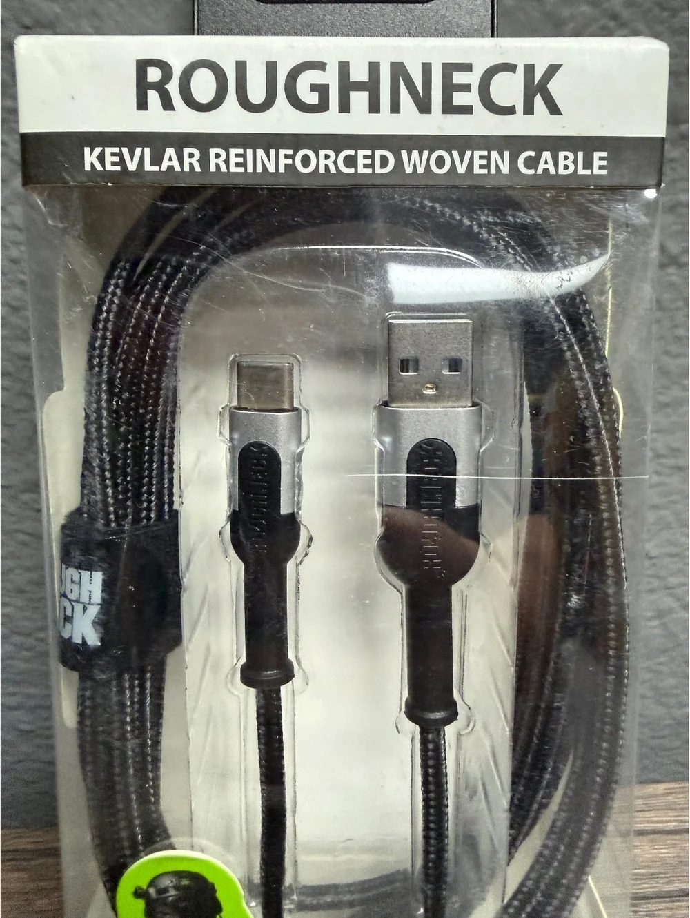 10ft Roughneck USB-C to USB-A Cable 2.4A Indestructible Heavy Duty Cord New